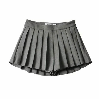 Women's High Waist A-line Mini Pleated Skirt