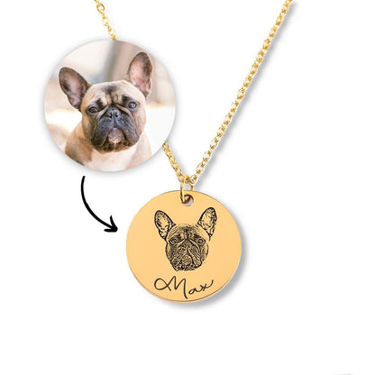 Engravable Dog Portrait Necklace