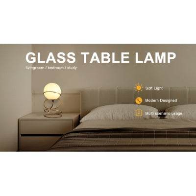 Metal Stand Table Lamp For Living Room - LED Lamp - Gold Spiral 4 Ring