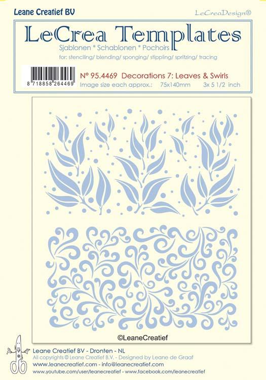 LeCrea Pochoirs décoratifs 7. Feuilles et volutes