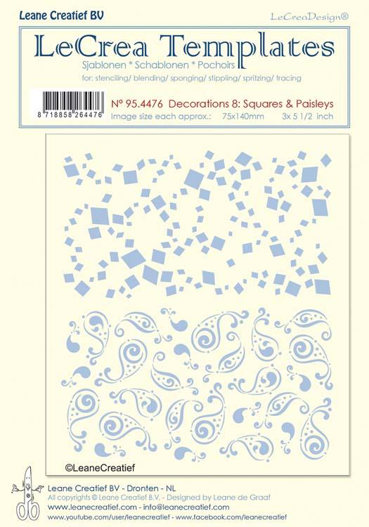 LeCrea Décorations au Pochoir 8. Carrés et Paisleys