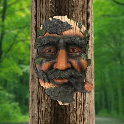 Smoker Man Wooden Resin Craft Ornaments Wall Decor