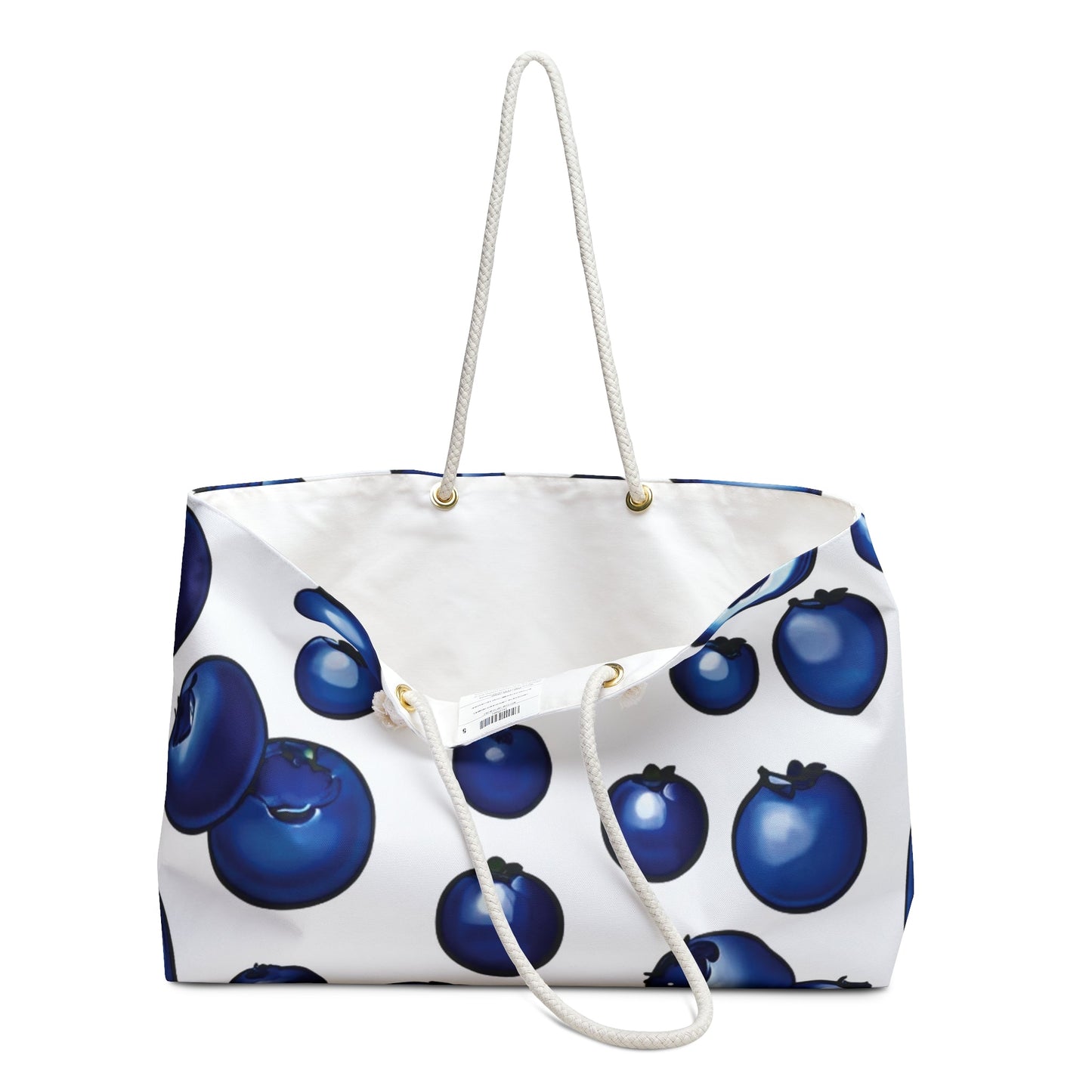 Blueberry Pattern Weekender Bag | Fruit Print Travel Tote Bag