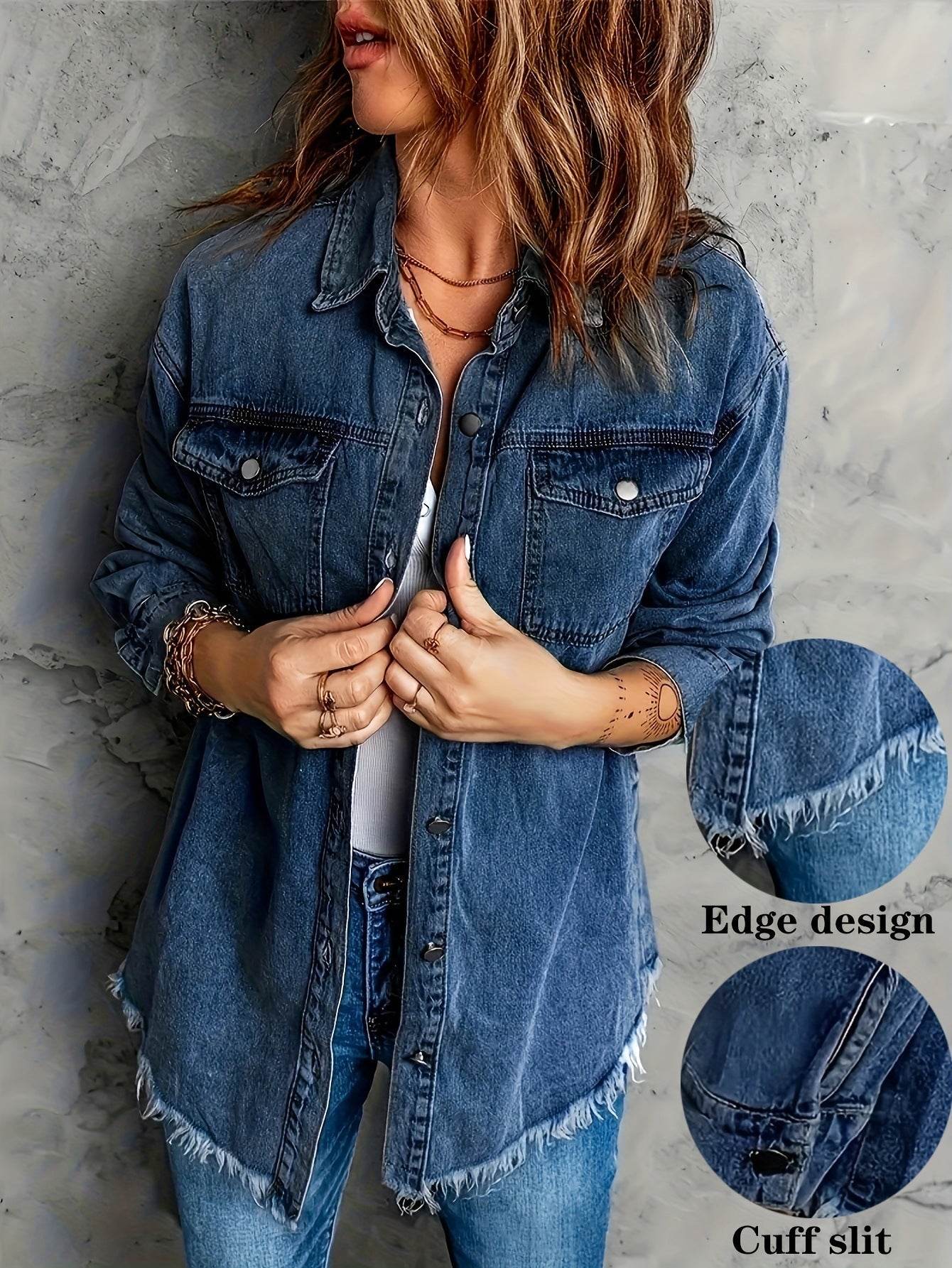 Veste en jean – Style décontracté délavé rétro pour femme