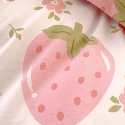 Duvet Cover Set Strawberry Print Bedding For Home Bedroom Decor Microfiber Quilt Cover Gifts Twin Full Queen King Size