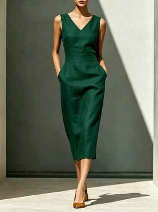 Women's Fashion Solid Color Dress – Elegant Casual Everyday Dress