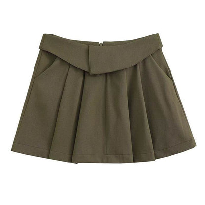 European And American Style College Style High Waist Mini Pleated Skirt