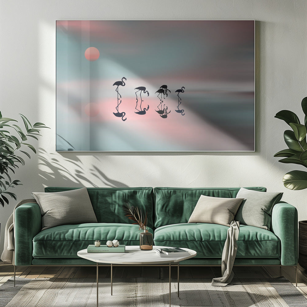 Wal Art Family flamingos.