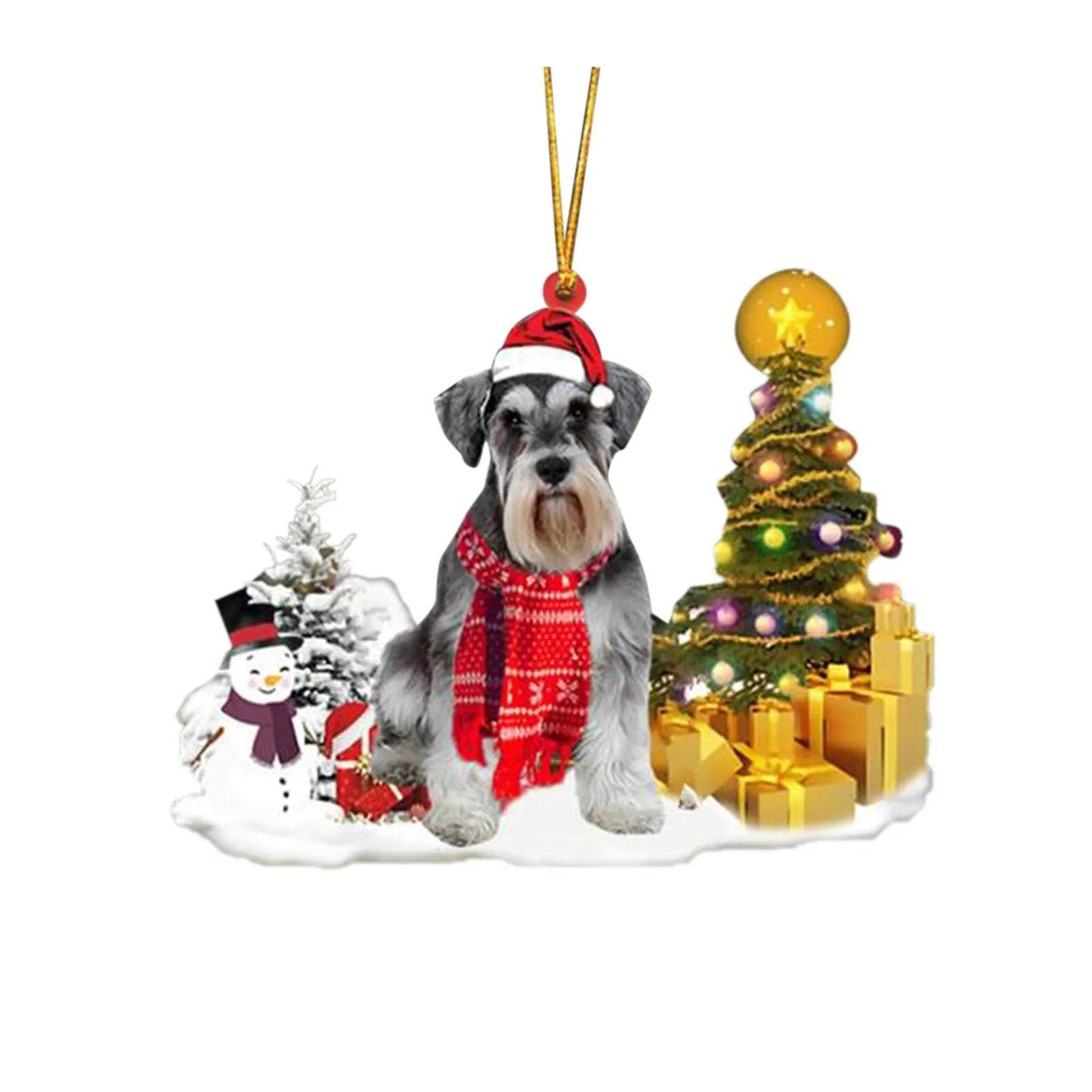 Christmas Family Puppies Decorate Trees With Lights