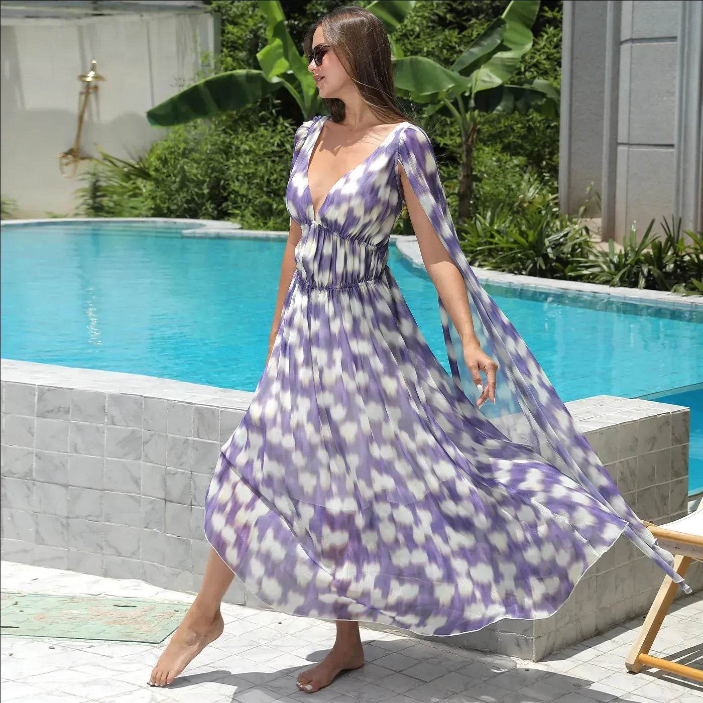 Casual New Floral Chiffon Long Dress