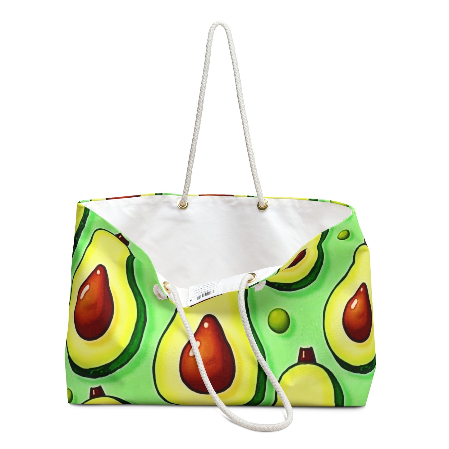 Avocado Print Weekender Bag — Cute Fruit Tote for Travel & Beach