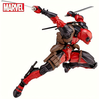Disney Marvel Deadpool Action Figure - Articulated Joints & Face-Changing Feature, Pvc Collectible For Ages 14+ By Ume
