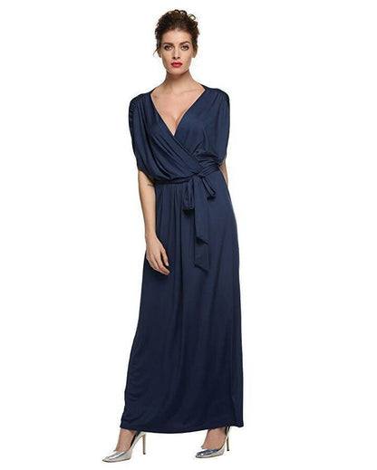 4XL Big Size Dress Elegant Women Long wrap Dresses Summer Dresses