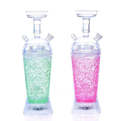 Arabic Hookah With LED Light Portable Car Gel Broken Crystal Cup
