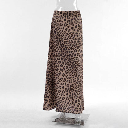 Leopard Long Skirt Fashion Mermaid Skirt Womens Clothing