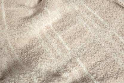 Blushing Beige & White Plaid Print Extended Throw