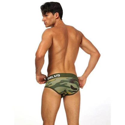 ORLVS Army Camouflage Cotton Pouch Brief underwear pant  for Men