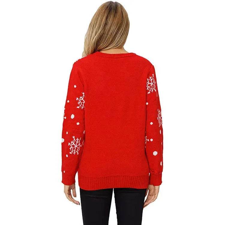 Pull en maille jacquard motif rennes de Noël