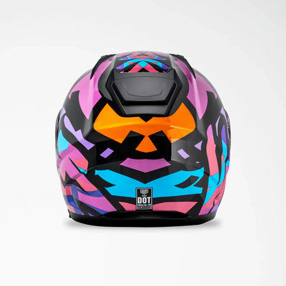 Voss 989 Moto-V Rei TopRockr Full Face Gloss Motorcycle Helmet
