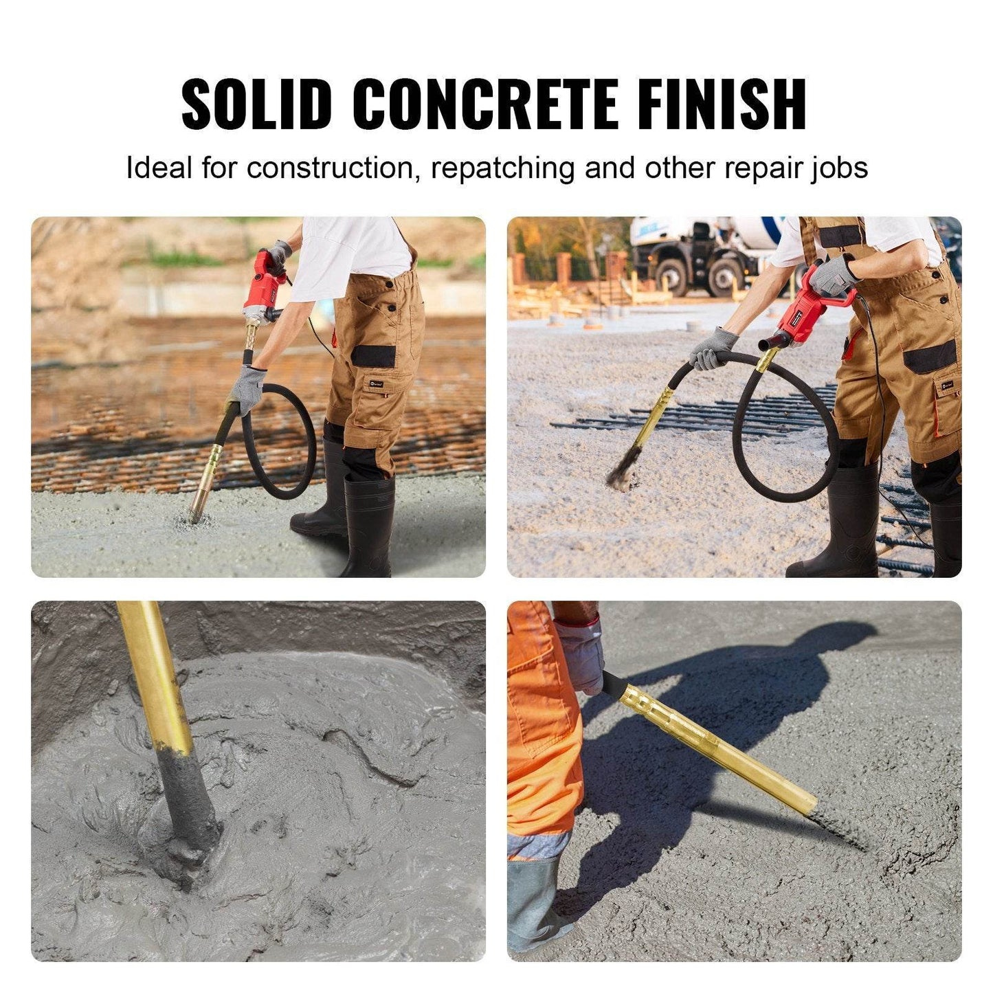 Handheld Concrete Vibrator, 800W Electric Vibrator 13000 VPM