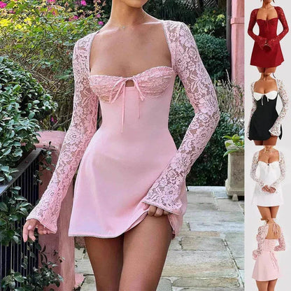Short  Mini Dress Low Back Mini Dress for Cocktail Evening Party Events.