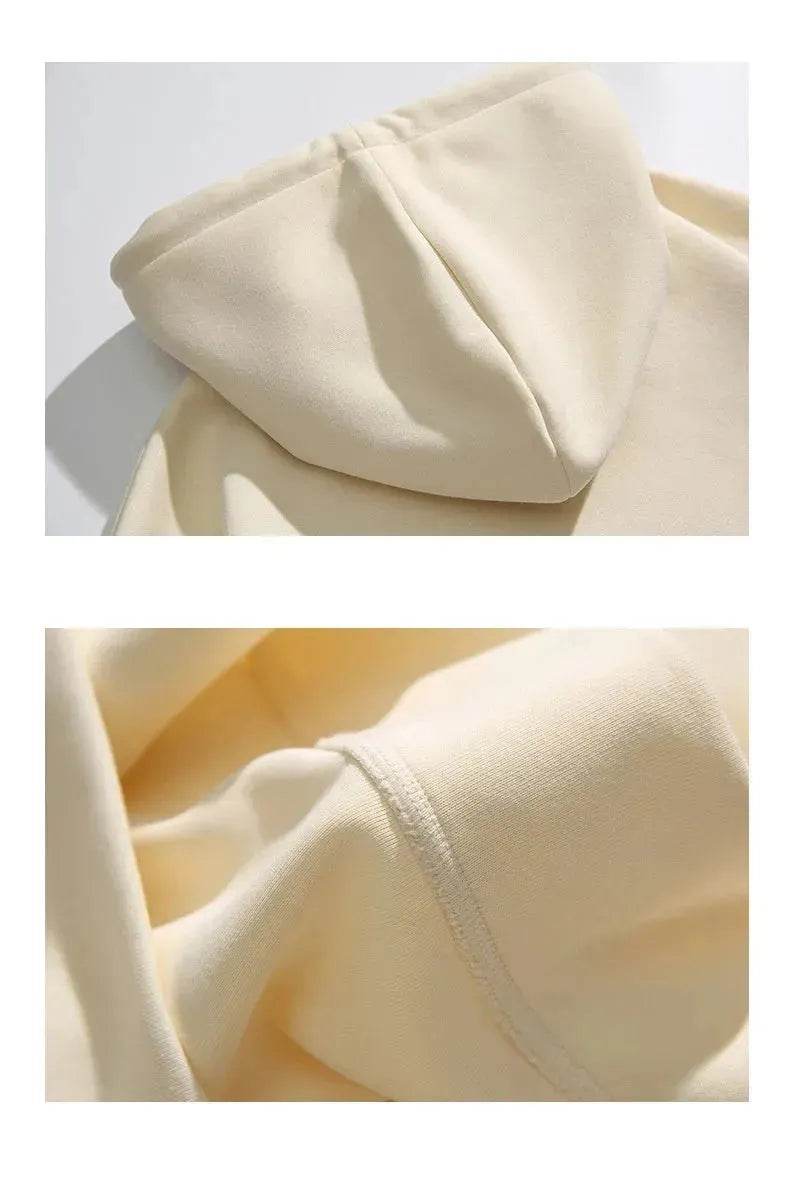 American Fleece Lined Drawstring Hoodie Sweatshirt Pullover for Men