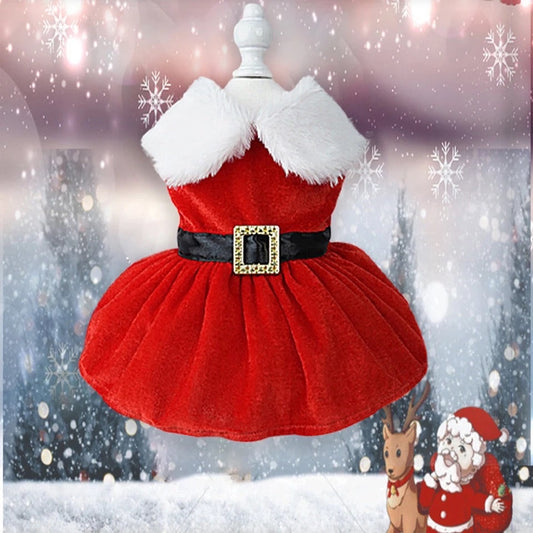 Robe de Noël pour chien de la mère Noël | Tenue de fête