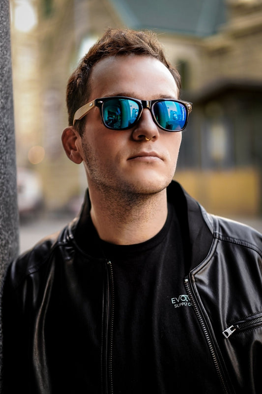 Evolve Supply Co. Lunettes de soleil rétro en bambou