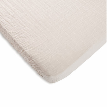 Organic Cotton Muslin Crib Fitted Sheets - Ivory