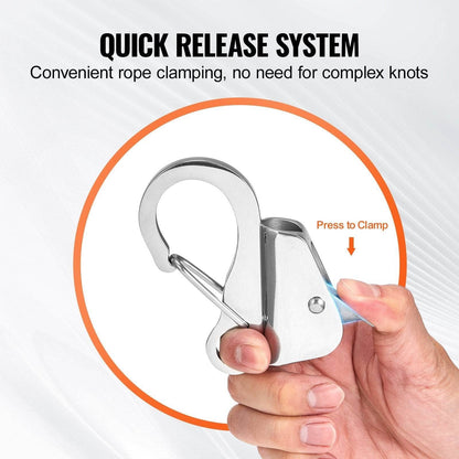 Boat Anchor Hook, 304 Stainless Steel Slide Anchor, Knotless Anchor System With Quick Release, Boat Anchor Hook Clips For