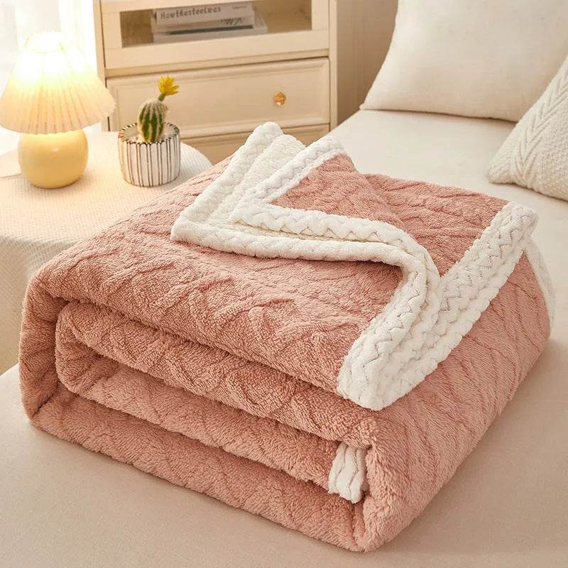Blanket Double Thickened Warm Coral Fleece Sofa Winter Blanket