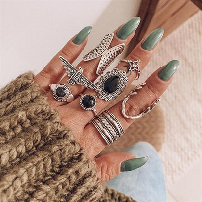 Personality Black Gem Ring