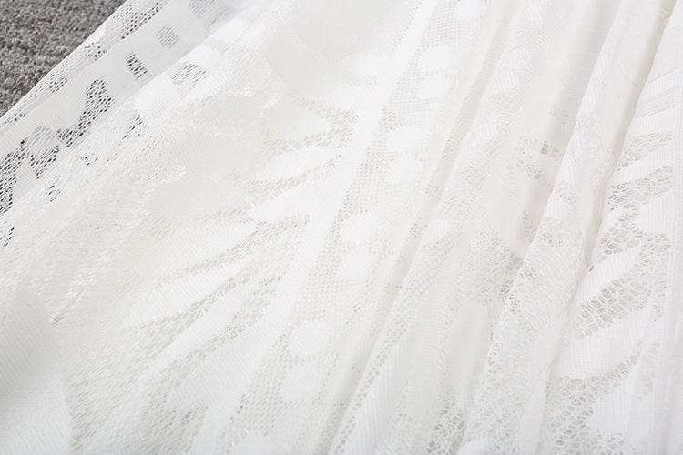 Spring Summer Women's Lace  Flowy Midi Skirt