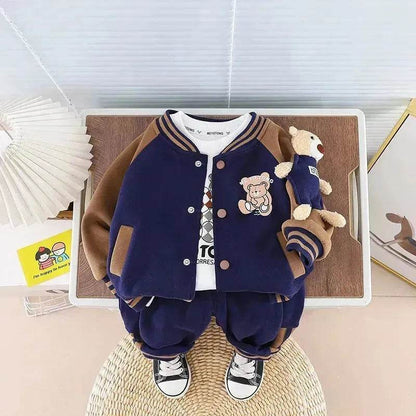 Children Fashionable Long Sleeve Three-piece Sweater Set