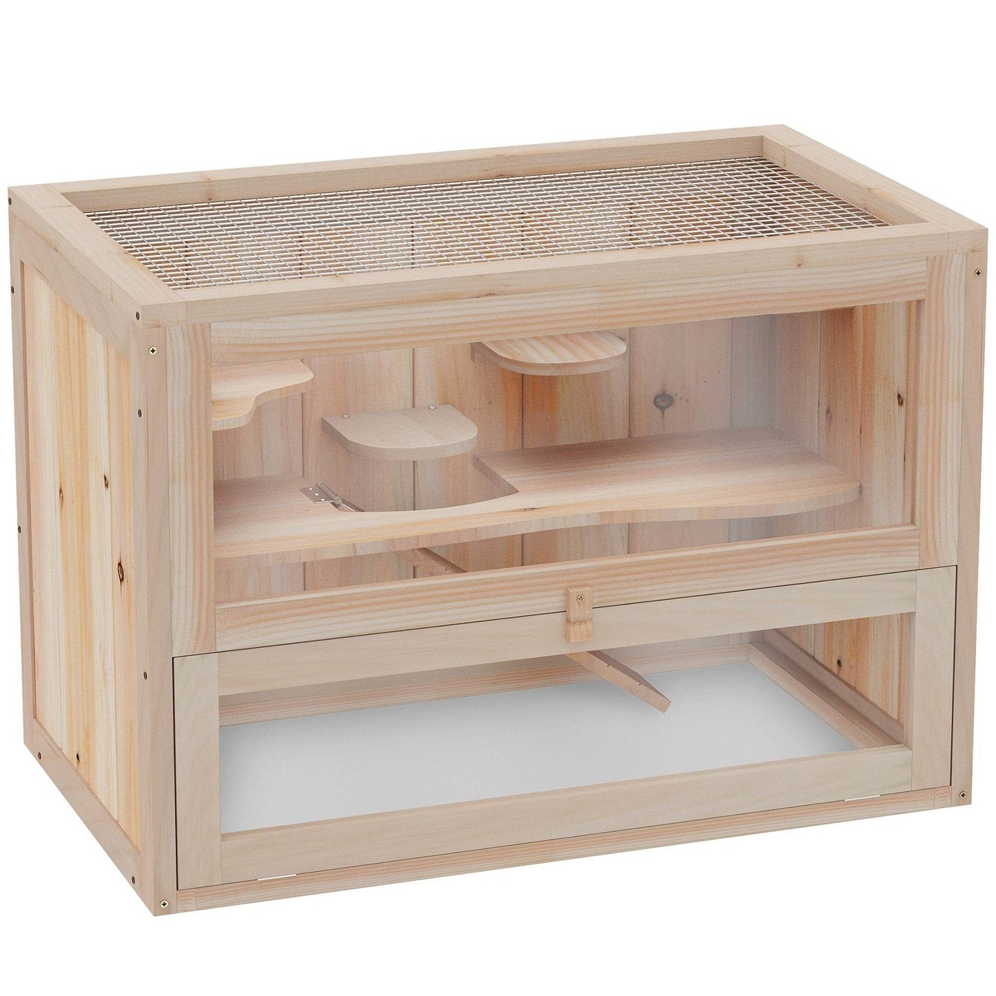 2- Tier Wooden Crafted Hamster Rodent Habitat Cage