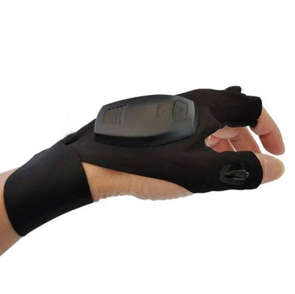 LED Outdoor Flashlight Fishing Half Finger Sports Lighted Gloves