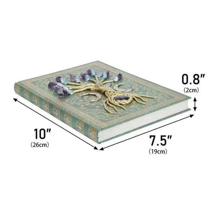 Simple Lucky Tree Pattern Personalized Creative Inlaid Natural Crystal Gem Journal Hard cover  Note book