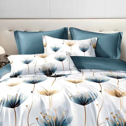 3-piece Set Of Simple And Fresh Blue And White Floral Duvet Cover, Polyester Bedroom Decoration Bedding Set Twin Full Queen King Size