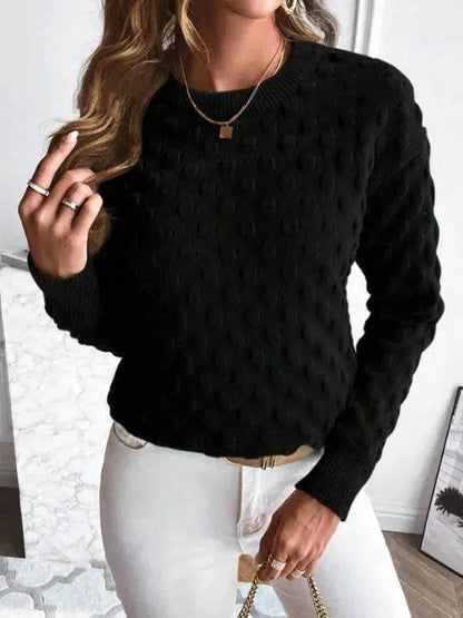 Pullover Round Neck Long Sleeves Knitwear Cashmere sweater Top women