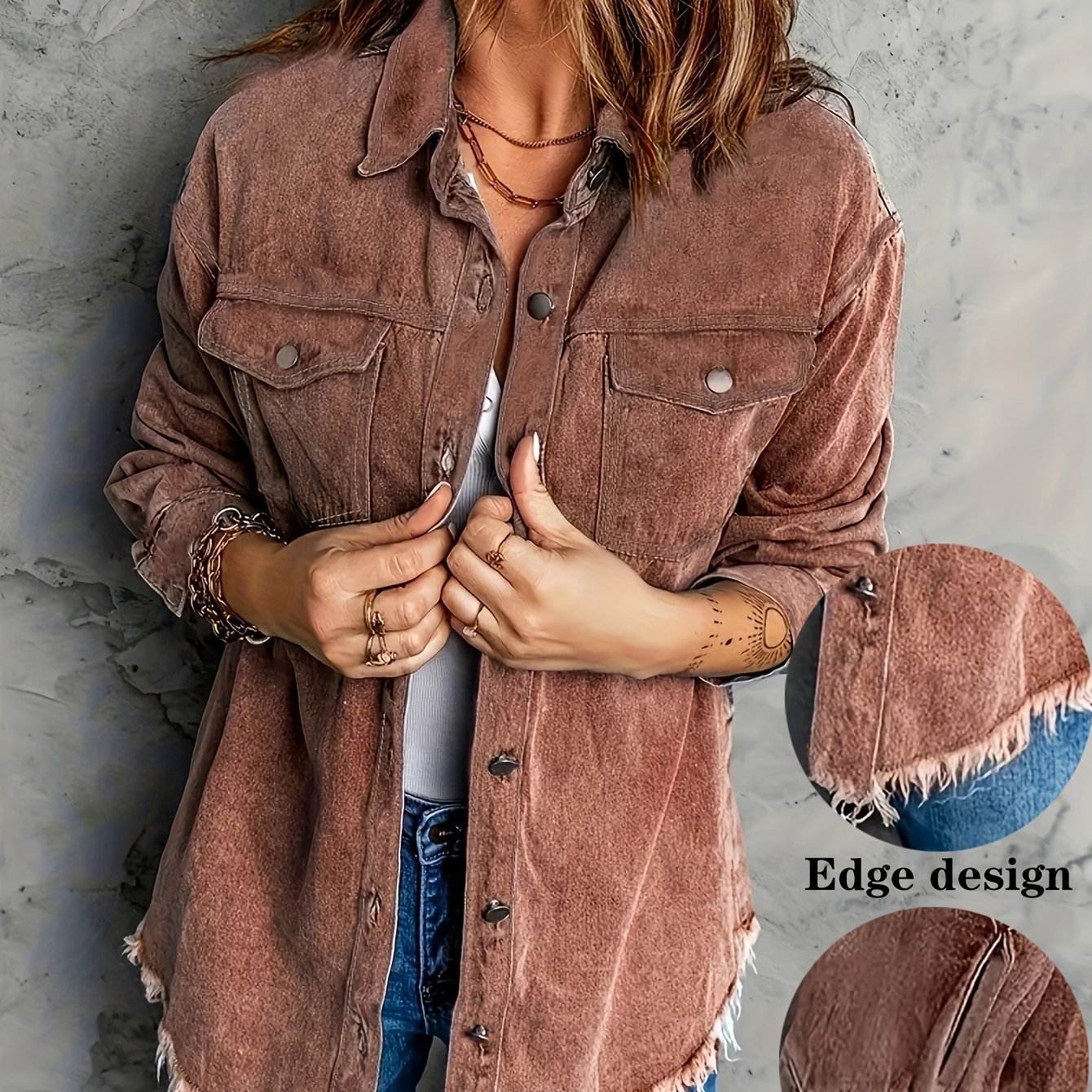 Veste en jean – Style décontracté délavé rétro pour femme