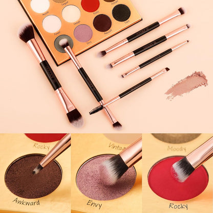 Makeup Brushes 6Pieces Double Sided Makeup Brushes Set Professional Foundation Eyeshadow Travel Make up Brushes Kits