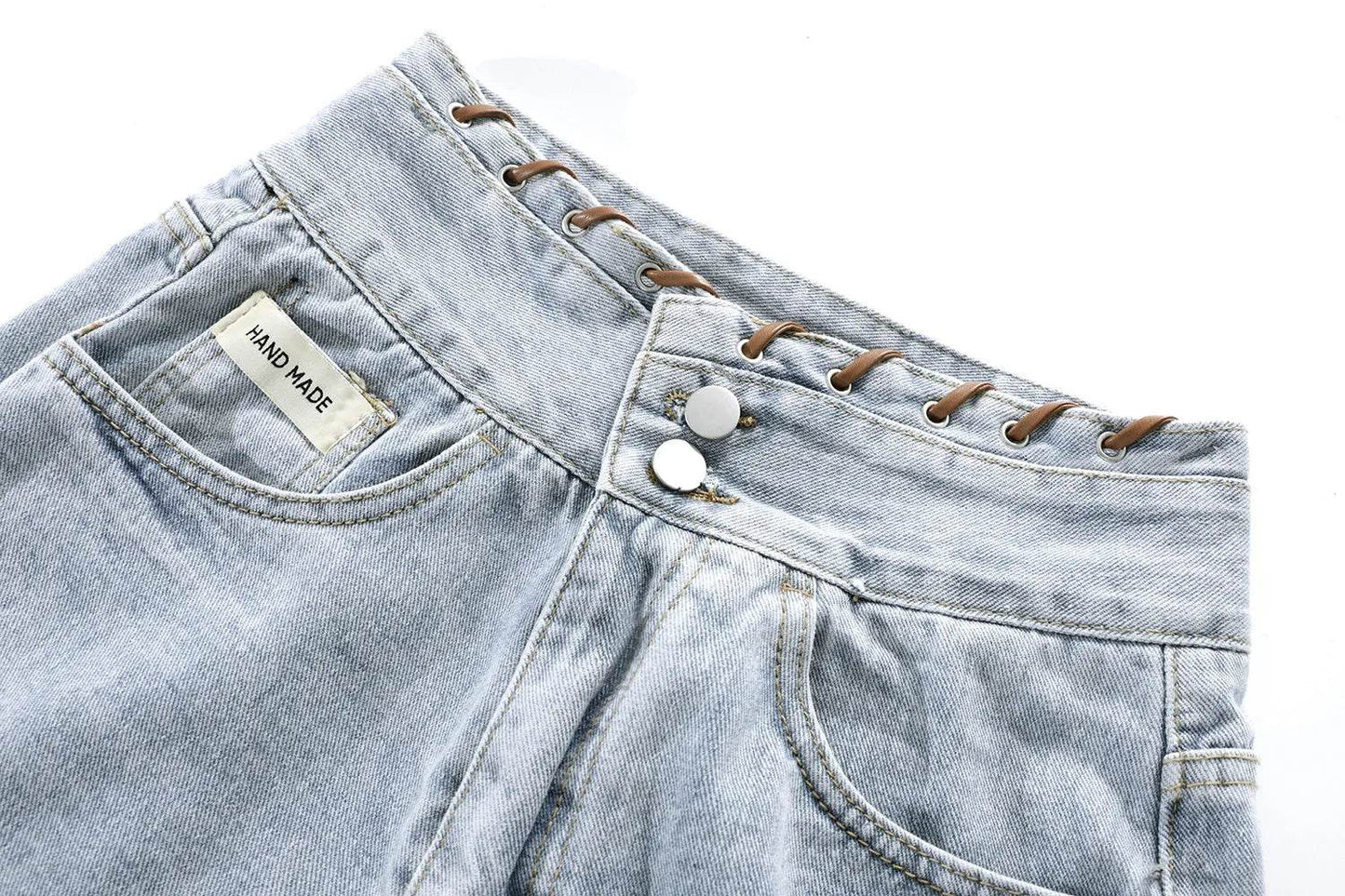 High Waisted Wide Leg Denim Shorts For Women