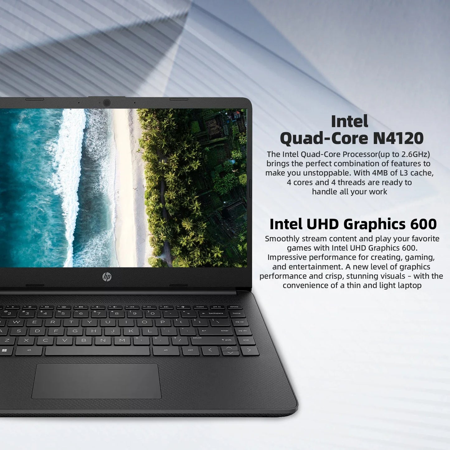 HP Newest 14" Business Laptop,Intel Celeron N4120,Up to16GB RAM,384GB Storage(128GB eMMC+256GB Micro SD),1Year Office 365,Silver