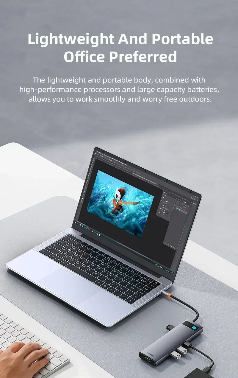 FUCHU Portable Office Laptop 14.1" 12GB RAM Intel ATOM X7 A3950 Windows 11 Notebook Learn Recreation Entertainment Laptops