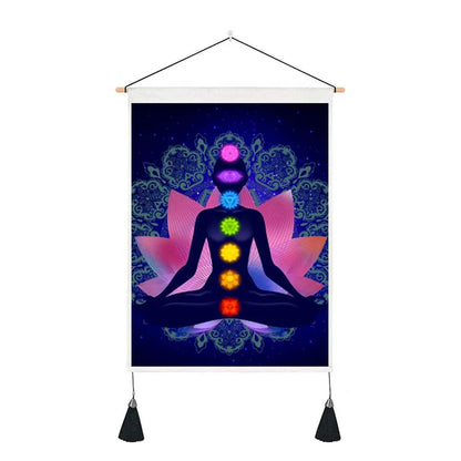 Seven Chakra Tapestry Yoga Meditation Wall Tapestry Boho Mandala Tapestry Hippie Wall Hanging for Home Decor 13.8 x 19.7 Inches