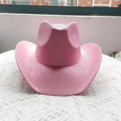 Cowboy hat summer straw hat unisex cowboy hat jazz cowboy straw hat wide brim hat spray paint custom hat party cowboy hat