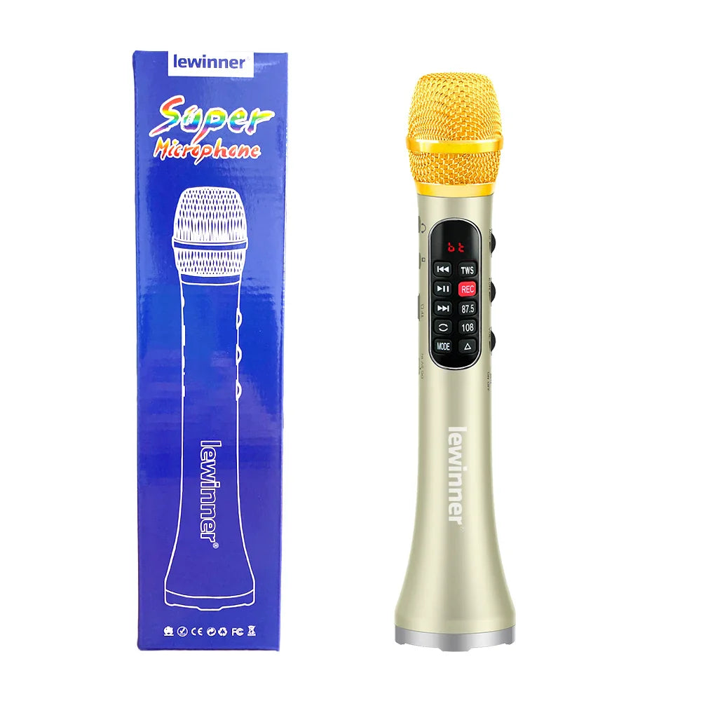 Lewinner L-1098 karaoke Microphone 30W Professional Wireless Bluetooth Mic Handheld Portable Speaker support mobile phone live