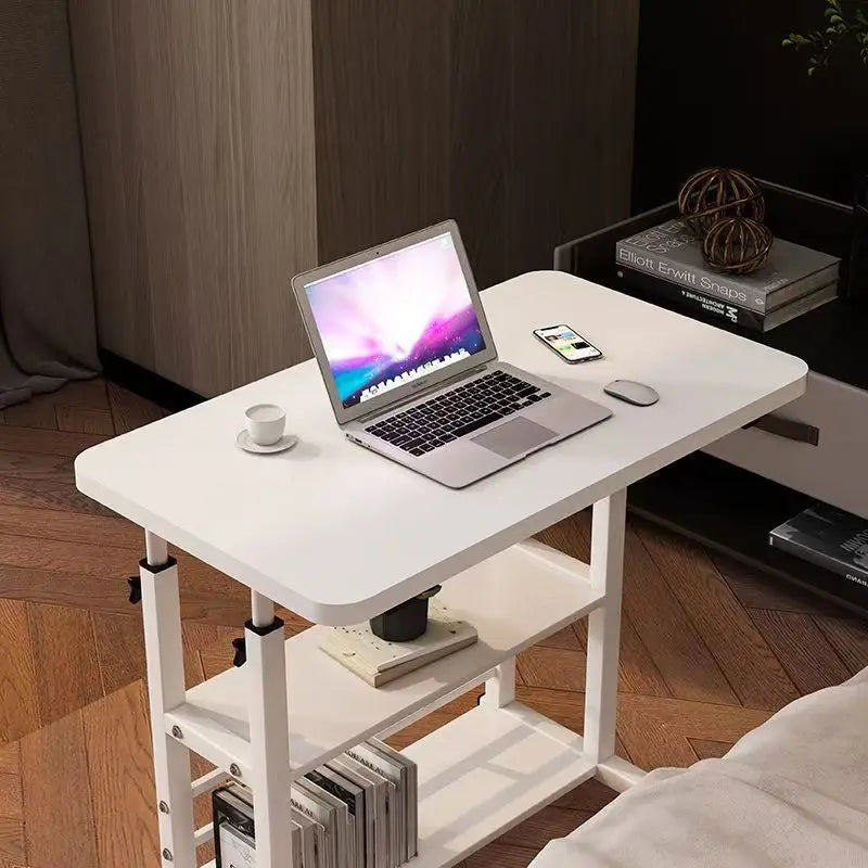 Table de chevet mobile à roulettes multifonctionnelle, Table élévatrice mobile pour chambre à coucher, maison, dortoir d'étudiants, Table d'appoint de bureau