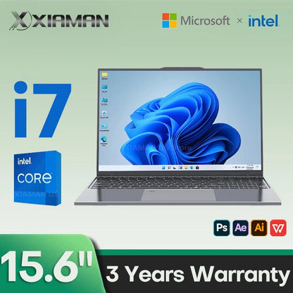 Ordinateur portable 15,6 pouces Intel Core i7 6500U Windows 11 Pro 16 Go DDR4 512 Go 1 To SSD PC portable Gamer