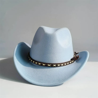 Chapeaux de Cowboy occidentaux rétro pour hommes et femmes, chapeaux de jazz, ceinture, chapeaux de cow-girl solides, chapeau de cowboy einsв©chter шля sche sombrer